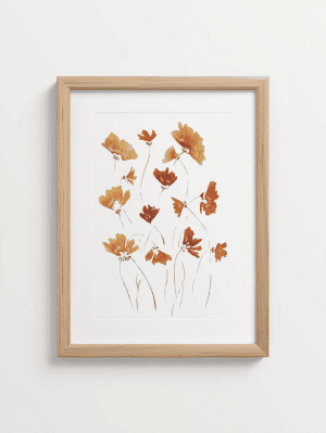 Ginkgo Leaves – Watercolor Botanical Print (Ochre)