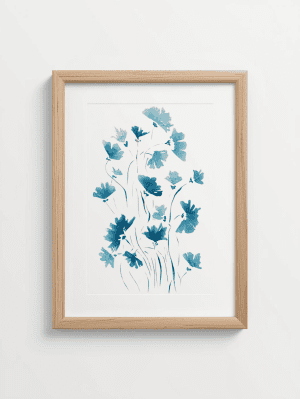 Ginkgo Leaves – Watercolor Botanical Print (Blue)
