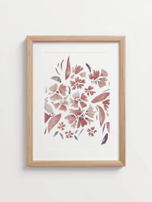 Lavender & Blush Florals – Watercolor Art Print